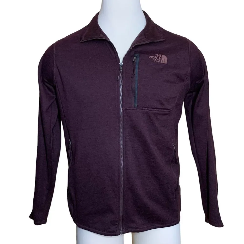 The North Face Men's Canyonlands Full-Zip Fleece Jacket Burgundy Long Sleeve L